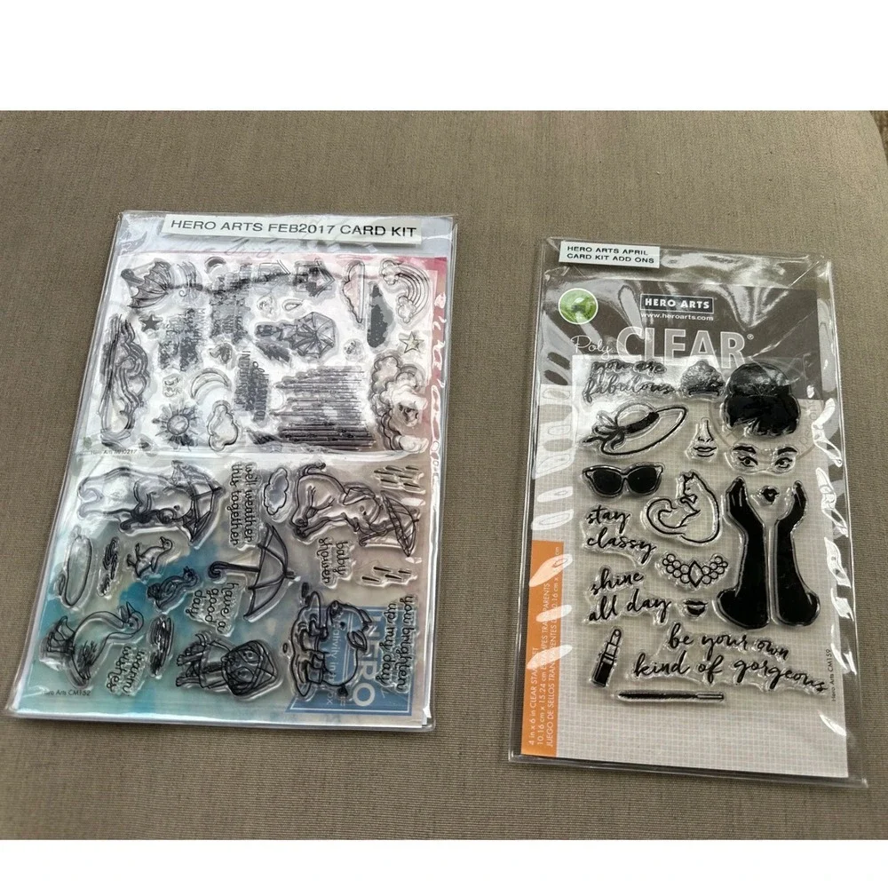 Hero Arts Clear Stamps Dies Bundle Feb April 2017 Card Kit Stay Classy 3 Sets